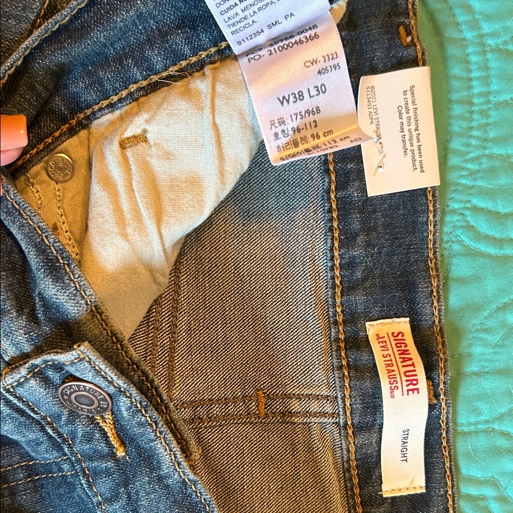 Signature by Levi Strauss Dark Blue Straight Jeans - Picture 4 of 4